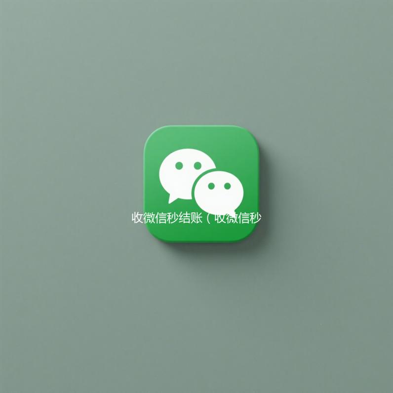 收微信秒结账（收微信秒结平台）